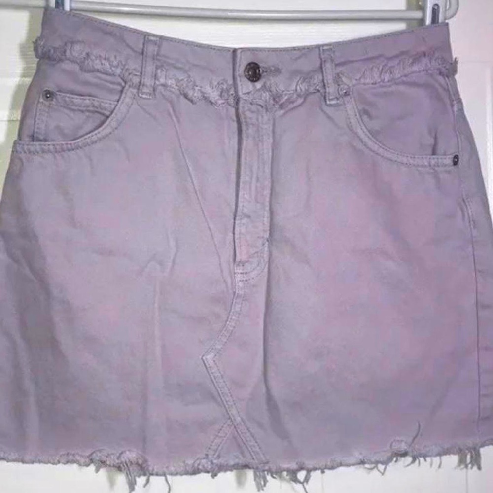 LIGHTLY USED top shop velvet moto lavender skirt